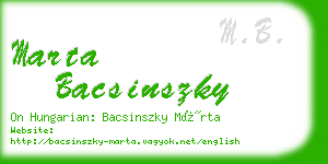 marta bacsinszky business card